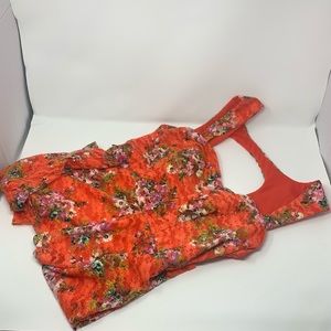 Orange lace floral dress